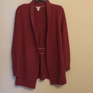 Rust colored open sweater